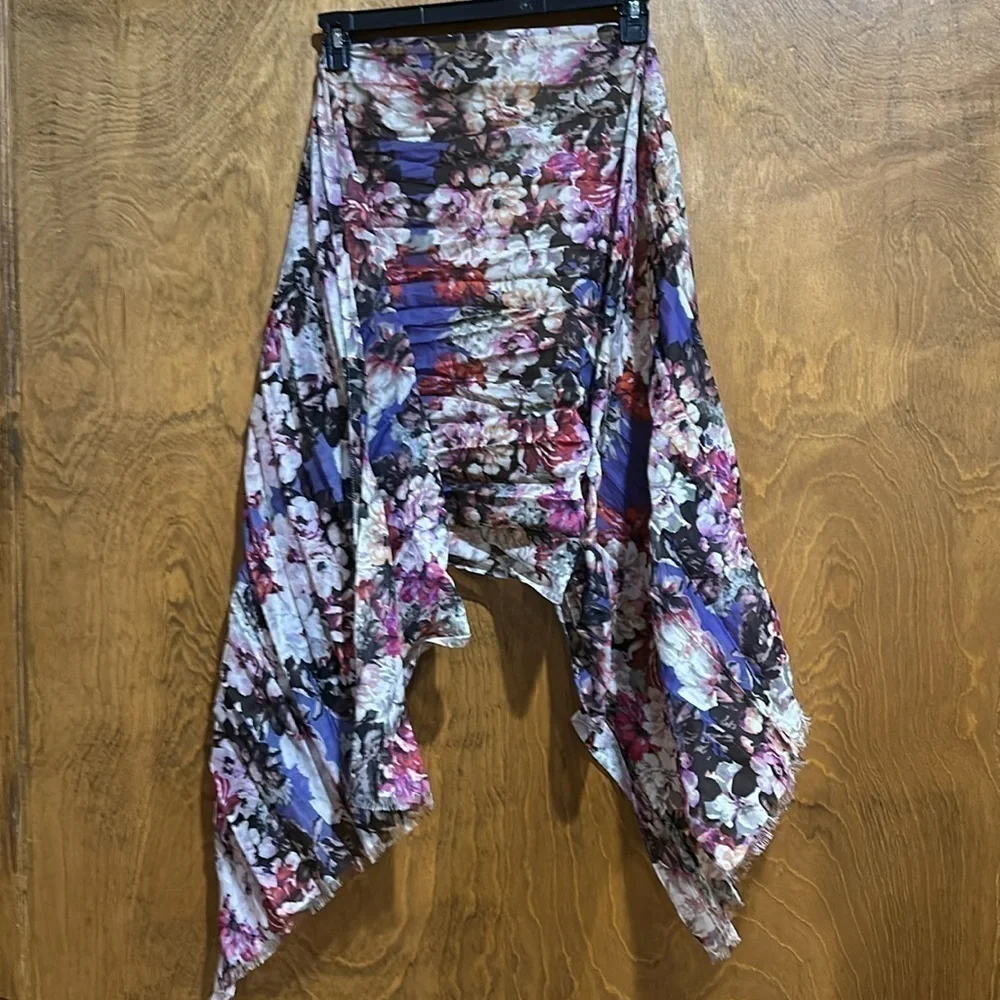 Talbots Floral Print Skirt with Matching Sash / Scarf Size 10 - EUC